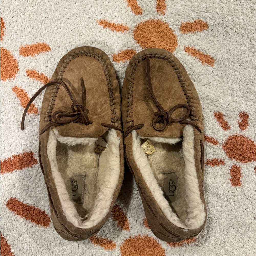 UGG Tan Suede Moccasin Slippers